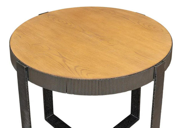 Ragsdale Round Side Table Heather Grey Side Tables LOOMLAN By Sarreid