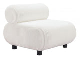Rahat Wood White Armless Accent Chair Club Chairs LOOMLAN By Zuo Modern