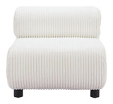 Rahat Wood White Armless Accent Chair Club Chairs LOOMLAN By Zuo Modern