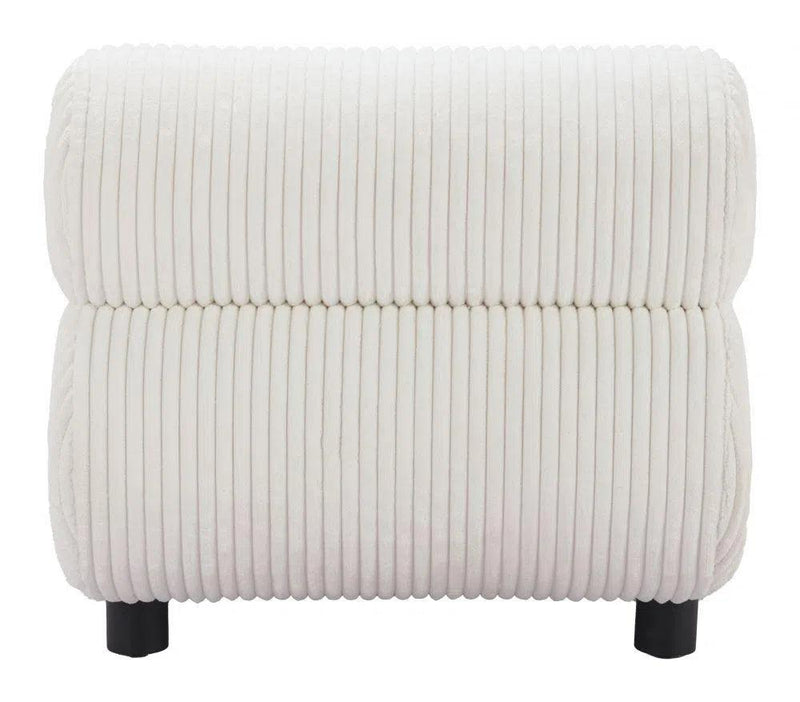 Rahat Wood White Armless Accent Chair Club Chairs LOOMLAN By Zuo Modern