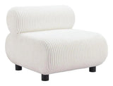 Rahat Wood White Armless Accent Chair Club Chairs LOOMLAN By Zuo Modern