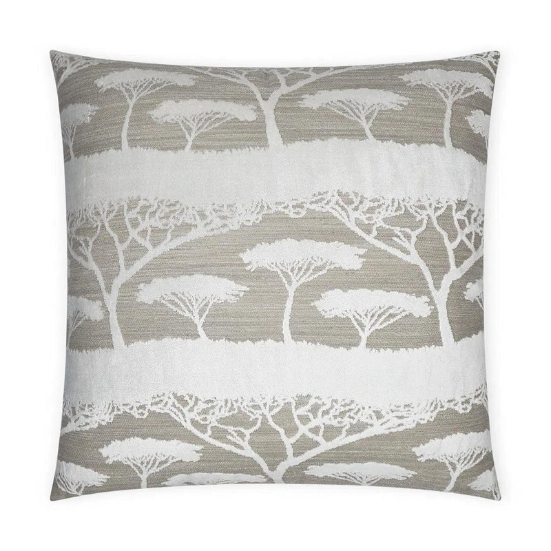 Raintree Floral Ivory Tan Taupe Large Throw Pillow With Insert Throw Pillows LOOMLAN By D.V. Kap