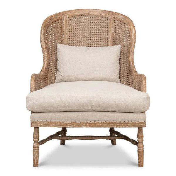 Randolph Wing Accent Chair Cane and Wood Frame Accent Chairs LOOMLAN By Sarreid