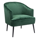 Ranier Accent Chair Green Accent Chairs LOOMLAN By Zuo Modern