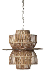 Rattan Bamboo and Iron Over Island Beach House Pendant Pendants LOOMLAN By Jamie Young