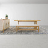 Rattan Natural Oak Wood Dining Table for 6 People Dining Tables LOOMLAN By LH Imports