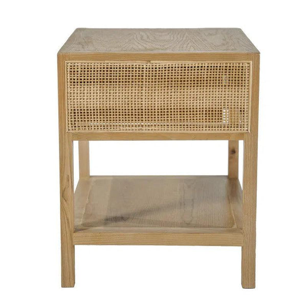 Rattan One Drawer Side Table - Natural Wood Tone Side Tables LOOMLAN By LH Imports