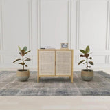 Rattan Small Sideboard - Natural Wood Tone Sideboards LOOMLAN By LH Imports