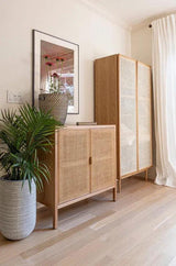 Rattan Small Sideboard - Natural Wood Tone Sideboards LOOMLAN By LH Imports