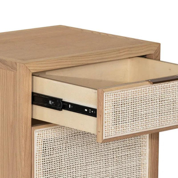 Rattan Two Drawer Accent Cabinet - Natural Tone Wood Nightstands LOOMLAN By LH Imports