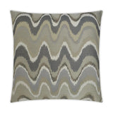 Rave Wave Grey Throw Pillow With Insert Throw Pillows LOOMLAN By D.V. Kap