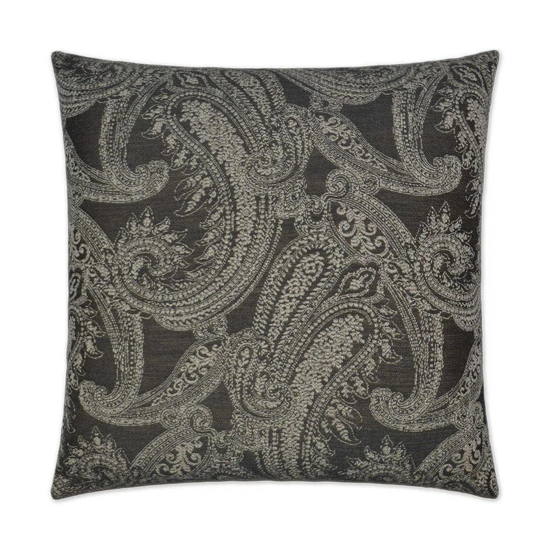 Ravel Grey Throw Pillow With Insert Throw Pillows LOOMLAN By D.V. Kap