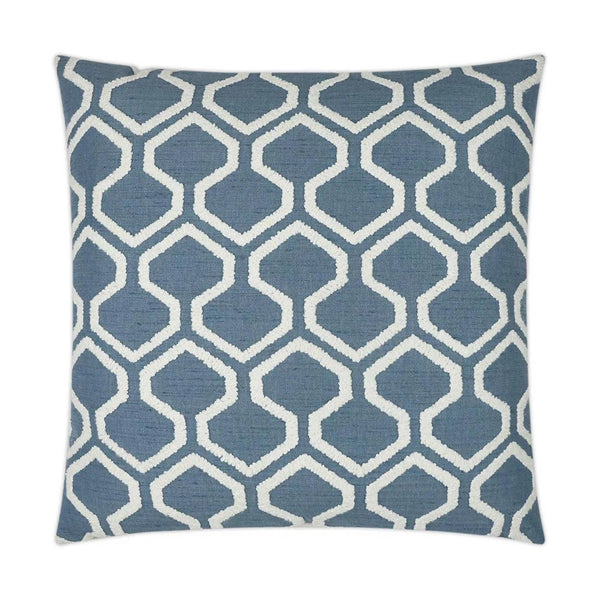 Raw Edges Capri Blue Throw Pillow With Insert Throw Pillows LOOMLAN By D.V. Kap