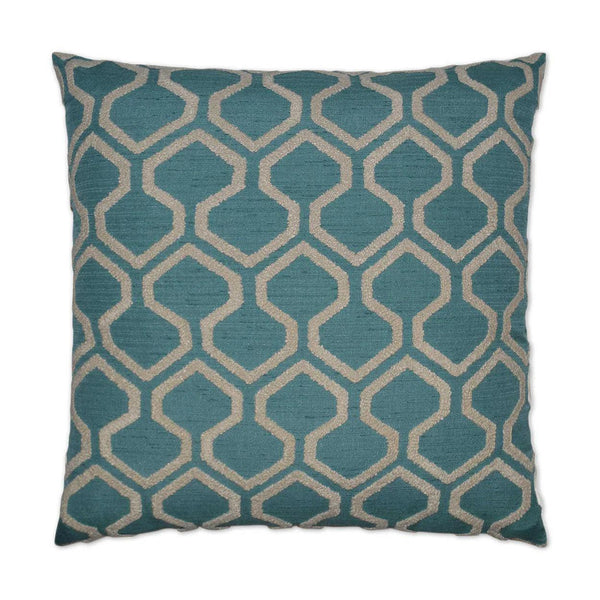 Raw Edges Turquoise Throw Pillow With Insert Throw Pillows LOOMLAN By D.V. Kap