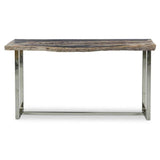 Raw Petrified Wood Rectangular Console Table Console Tables LOOMLAN By Urbia