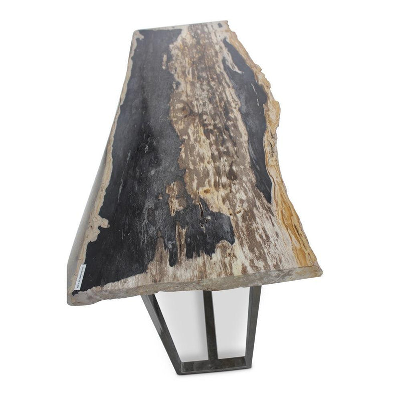 Raw Petrified Wood Rectangular Console Table Console Tables LOOMLAN By Urbia