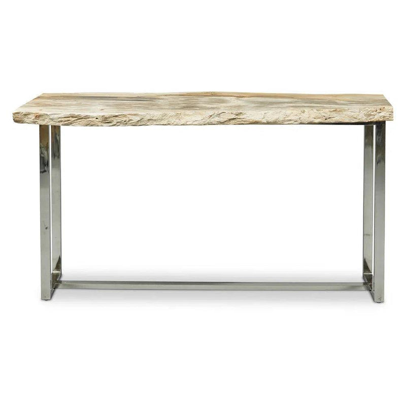 Raw Petrified Wood Rectangular Console Table Console Tables LOOMLAN By Urbia