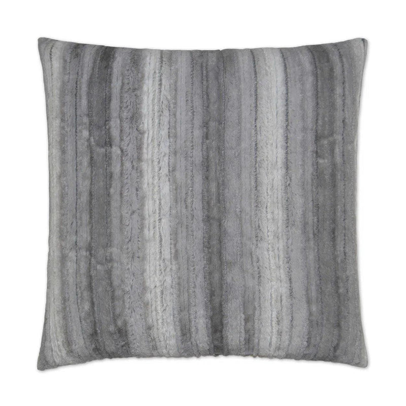 Raya Fur Grey Throw Pillow With Insert Throw Pillows LOOMLAN By D.V. Kap