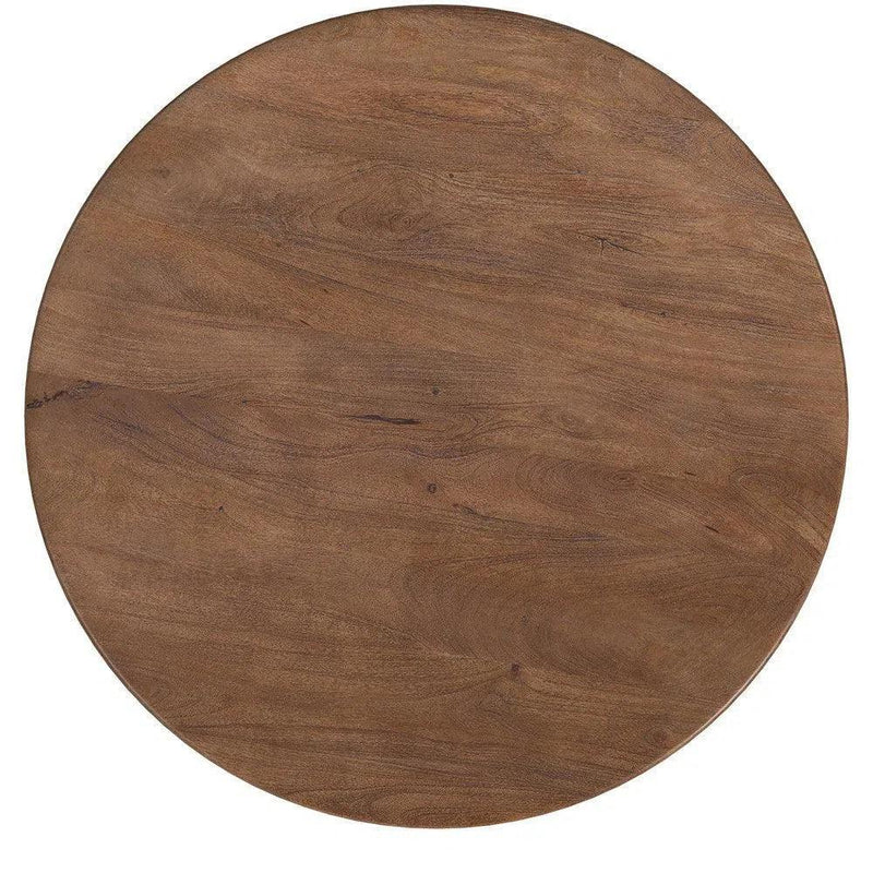 Raynor Mango Wood and Resin Brown Round Dining Table Dining Tables LOOMLAN By Bassett Mirror