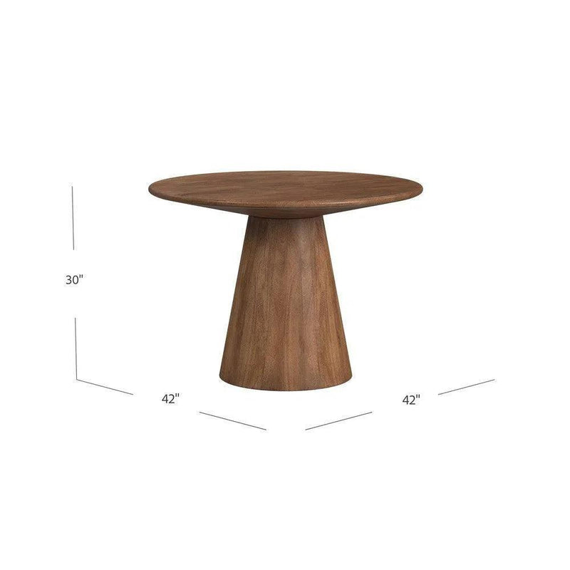 Raynor Mango Wood and Resin Brown Round Dining Table Dining Tables LOOMLAN By Bassett Mirror