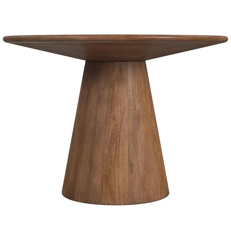 Raynor Mango Wood and Resin Brown Round Dining Table Dining Tables LOOMLAN By Bassett Mirror