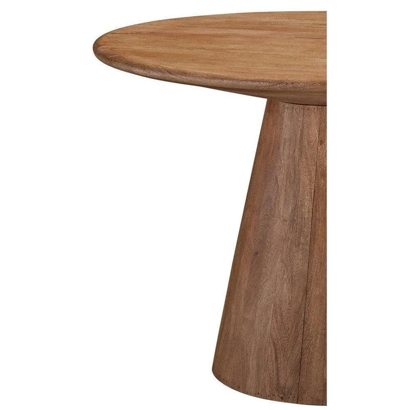 Raynor Mango Wood and Resin Brown Round Dining Table Dining Tables LOOMLAN By Bassett Mirror