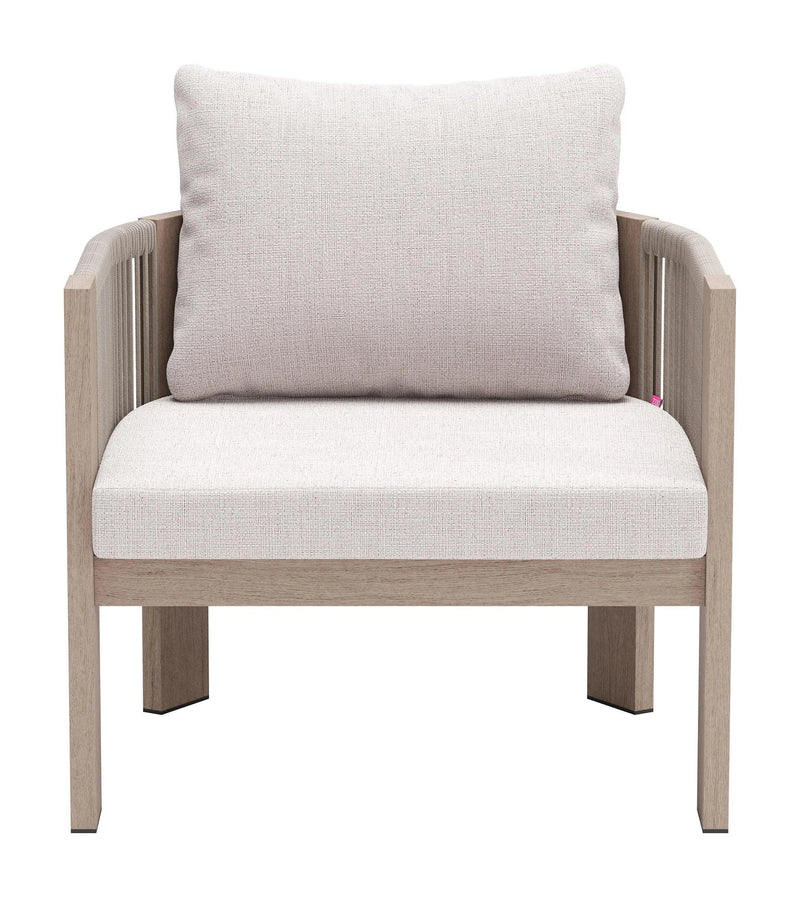 Rebel Beige Accent Arm Chair Outdoor Accent Chairs LOOMLAN By Zuo Modern