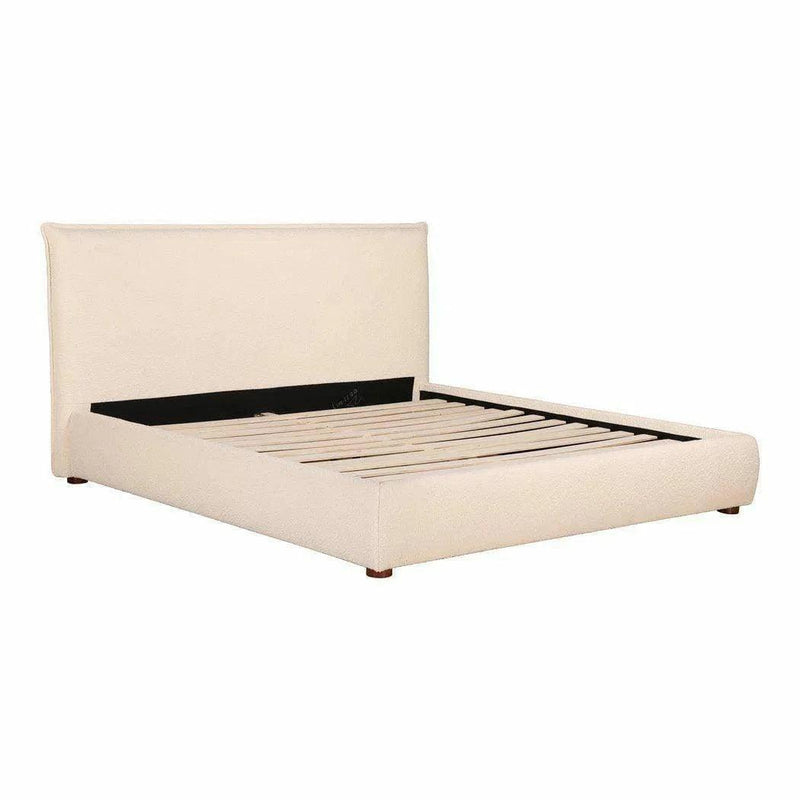 Recharge Boucle Upholstered Cream Bed Beds LOOMLAN By Moe's Home