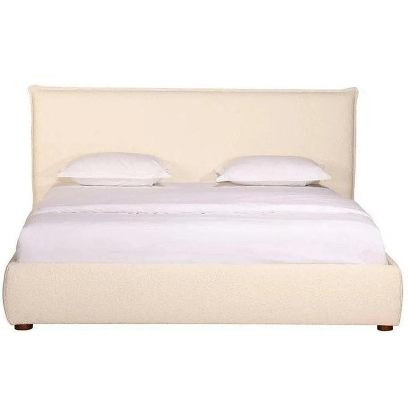 Recharge Boucle Upholstered Cream Bed Beds LOOMLAN By Moe's Home