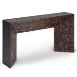 Reclaimed Old Post Wooden Inlay Rectangular Console Table Console Tables LOOMLAN By Urbia