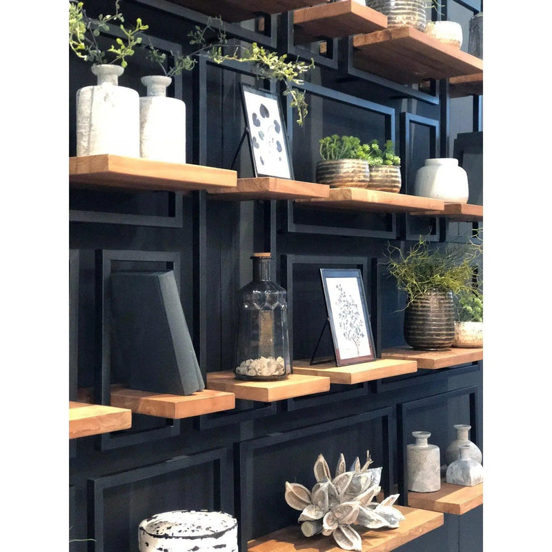 Reclaimed Teak Rectangle Wall Shelf Brown Type C Mix and Match Wall Shelves & Ledgers LOOMLAN By LH Imports