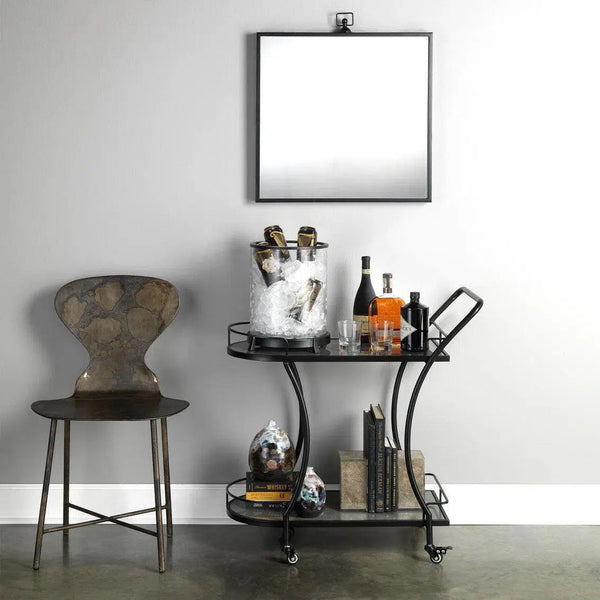 Rectangle Black Iron Vince Wall Mirror Mid Century Modern Decor Wall Mirrors LOOMLAN By Jamie Young