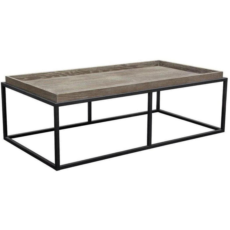 Rectangle Cocktail Table in Rustic Oak Veneer Coffee Tables LOOMLAN By Diamond Sofa