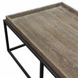 Rectangle Cocktail Table in Rustic Oak Veneer Coffee Tables LOOMLAN By Diamond Sofa