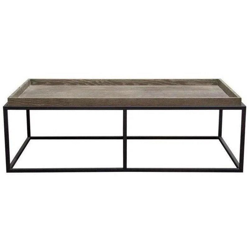 Rectangle Cocktail Table in Rustic Oak Veneer Coffee Tables LOOMLAN By Diamond Sofa