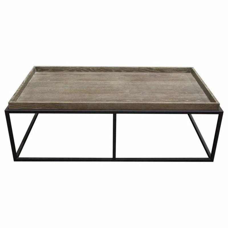 Rectangle Cocktail Table in Rustic Oak Veneer Coffee Tables LOOMLAN By Diamond Sofa