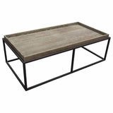 Rectangle Cocktail Table in Rustic Oak Veneer Coffee Tables LOOMLAN By Diamond Sofa