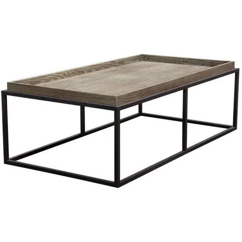 Rectangle Cocktail Table in Rustic Oak Veneer Coffee Tables LOOMLAN By Diamond Sofa