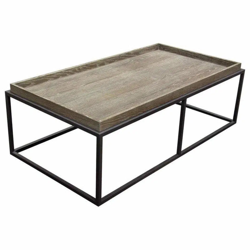 Rectangle Cocktail Table in Rustic Oak Veneer Coffee Tables LOOMLAN By Diamond Sofa