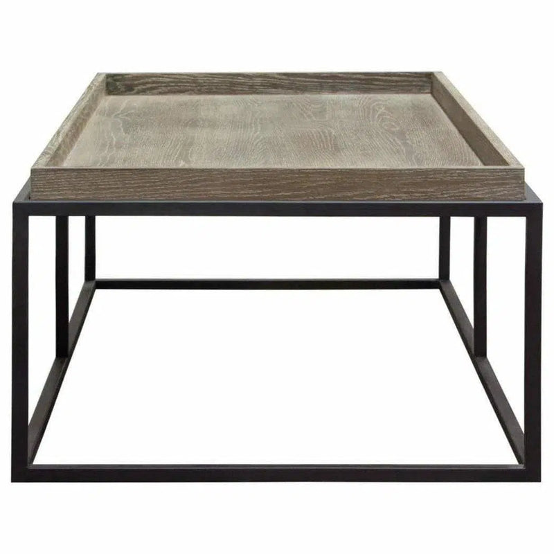 Rectangle Cocktail Table in Rustic Oak Veneer Coffee Tables LOOMLAN By Diamond Sofa