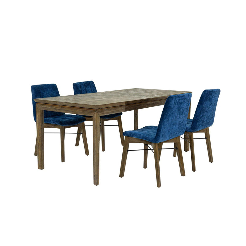 Rectangle Natural Brown Dining Table Wood Top With Wood Base Dining Tables LOOMLAN By LH Imports