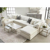 Rectangle White Nesting Marble Brushed Gold Coffee Tables LOOMLAN By Essentials For Living