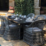 Rectangular 7PC Outdoor Dining Set Wicker Armchairs Outdoor Dining Sets LOOMLAN By LOOMLAN