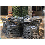 Rectangular 7PC Outdoor Dining Set Wicker Armchairs Outdoor Dining Sets LOOMLAN By LOOMLAN