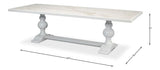 Rectangular Trestle Dining Table Seats 8 Cortina White Dining Tables LOOMLAN By Sarreid