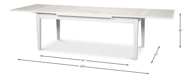 Rectangular White Extension Dining Table Seats 10 People Dining Tables LOOMLAN By Sarreid