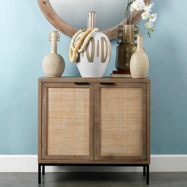 Reed Rattan 2 Door Accent Cabinet Accent Cabinets LOOMLAN By Jamie Young