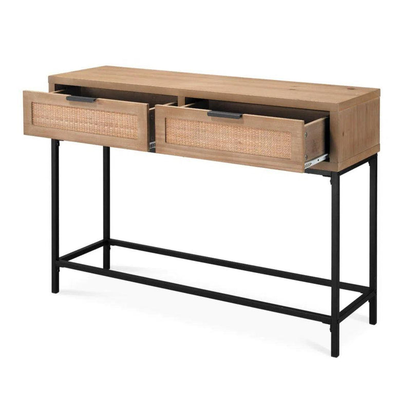 Reed Rattan Console Table With Drawers Coastal Life Console Tables LOOMLAN By Jamie Young