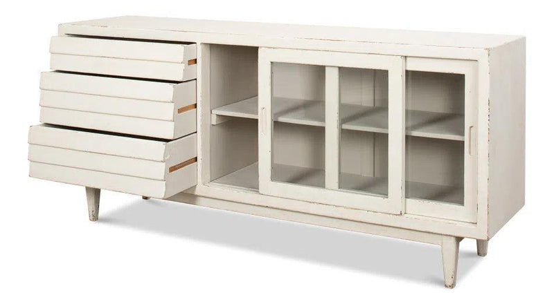 Reese Sideboard Antique White Cabinet For Living Room Sideboards LOOMLAN By Sarreid