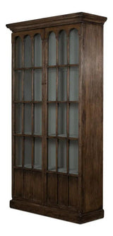 Refined Arches Tall Curio Bookcase Glass Doors Bookcases LOOMLAN By Sarreid